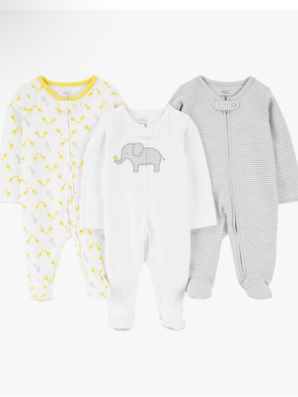 Simple Joys by Carter's Baby 3-Pack Neutral Sleep and Play Footie Onesies (NB)